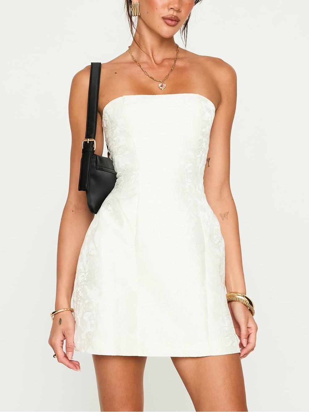 Princess Polly Heaven Sent Strapless Mini Dress White Wedding Bridal Graduation